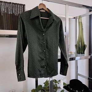 Vintage Gucci Silk Blouse Green 70’s